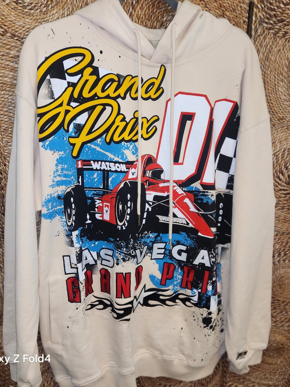 Men's Cream Grand Prix Racing Graphic Hoodie
